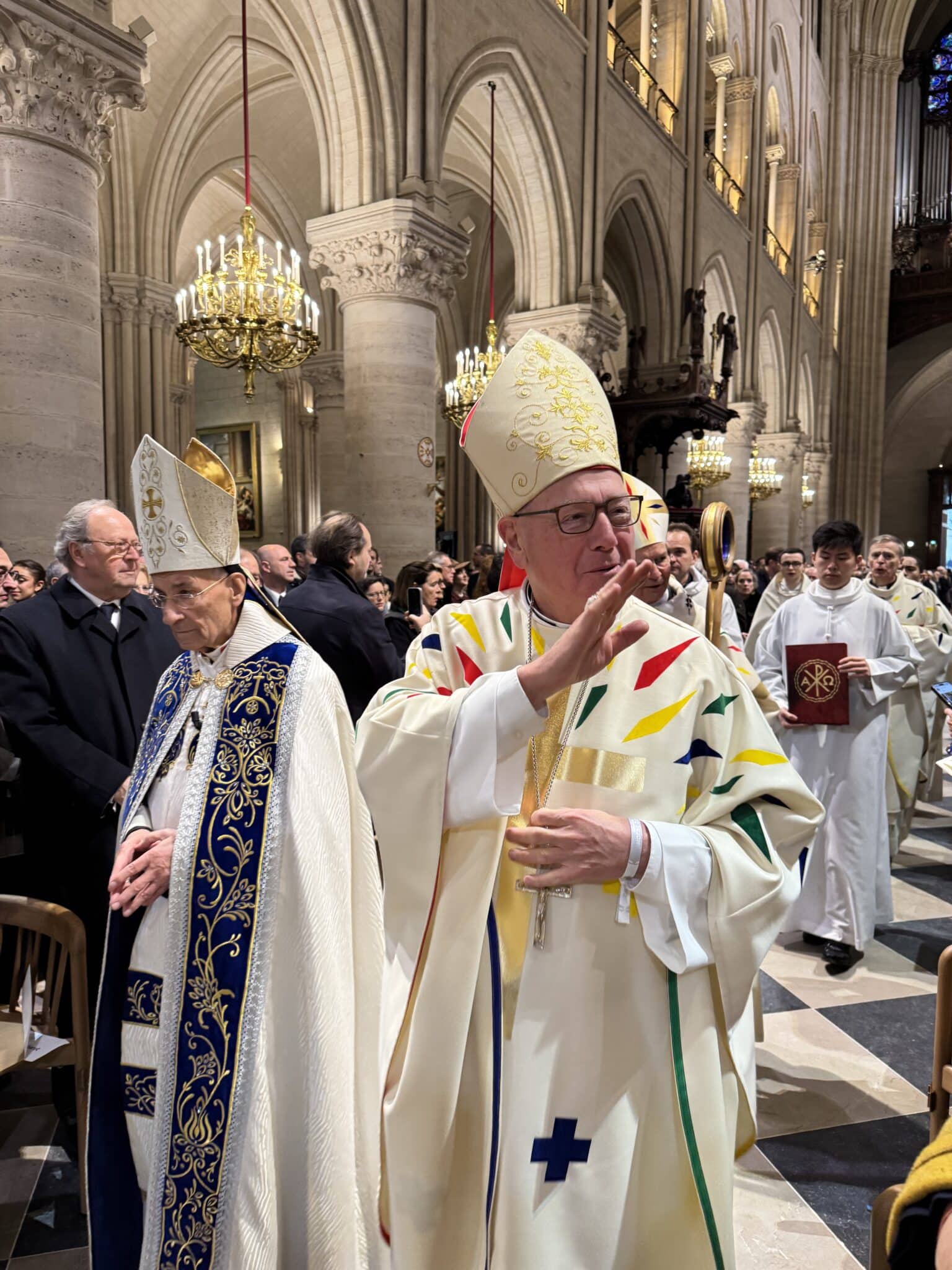 A picture from Notre-Dame Cathedral's reopening early December. The photo illustrates the blog post: Notre-Dame's Historic Reopening: A Week of Celebration and Gratitude