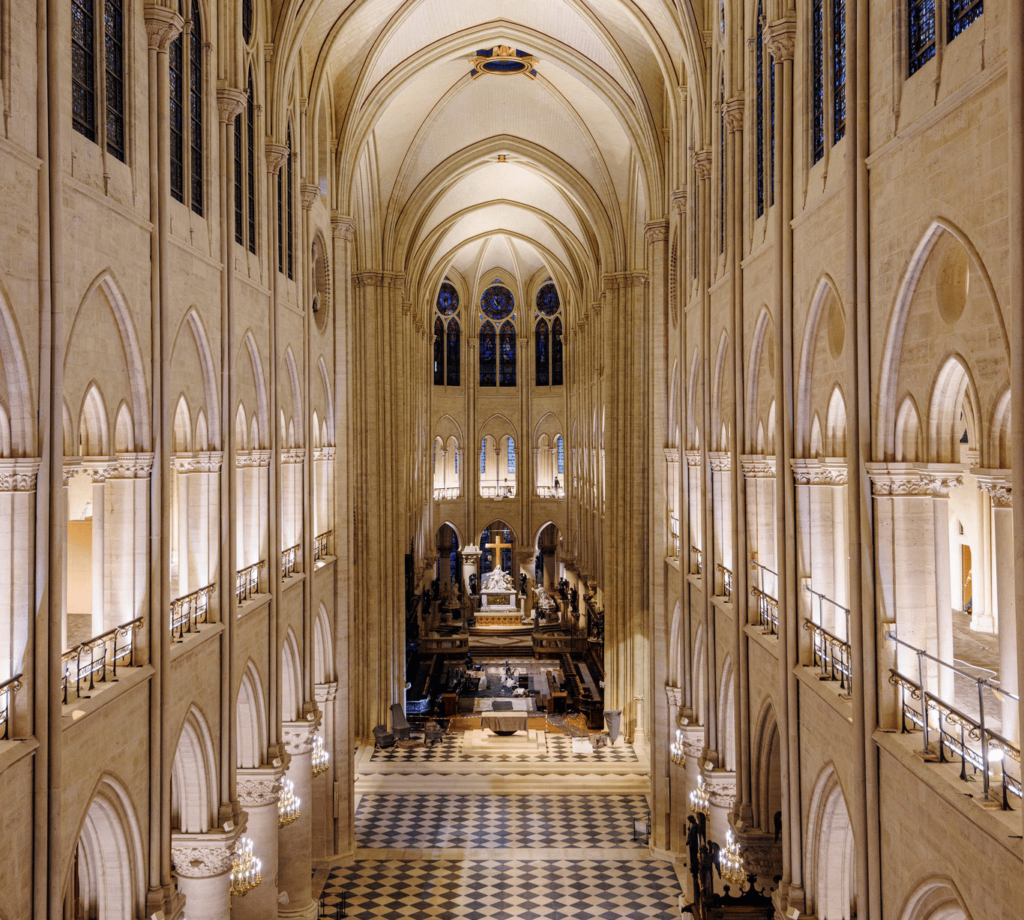 Picture of Notre Dame Cathedral before the live reopening ceremony. The picture is from Patrick Zachmann © Patrick Zachmann. Experience the reopening of Notre-Dame de Paris live! Join us on December 7th and 8th for ceremonies streamed here. Don't miss history in the making!